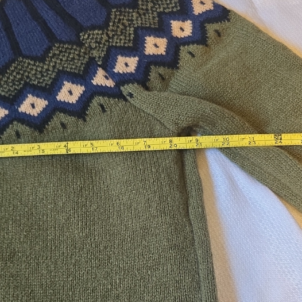 Green and Navy Patterned Sweater - Picture 4 of 6